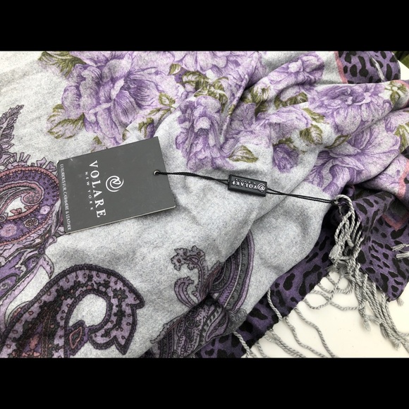 VOLARE NEW YORK CASHMERE FOX FUR WRAP SHAWL NEW - Picture 14 of 16